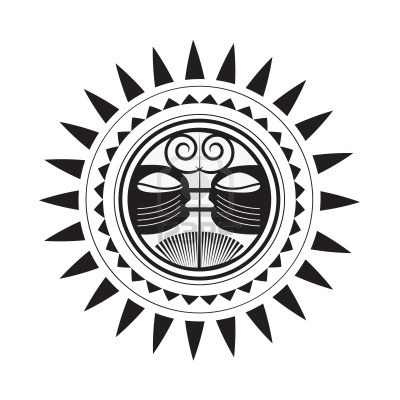 Polynesian design sun spirits Fake Temporary Water Transfer Tattoo Stickers NO.10563